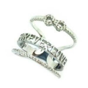 3PC set SPACER & KNUCKLE RING INFINITY LOVE BAND